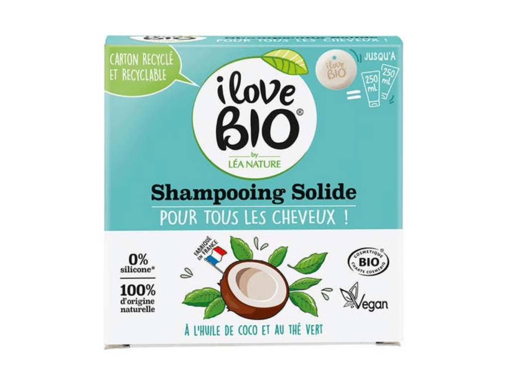 Shampooing Solide tous cheveux Coco & Thé Vert - I Love Bio