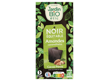 Chocolat noir Amandes caramélisées - Jardin BIO
